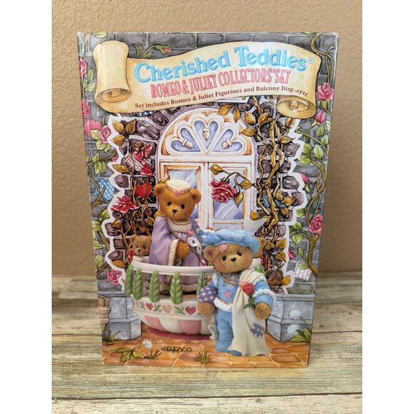 Cherished Teddies Romeo & Juliet Collector Set 1996 Pre-owned in Box w/FLAW - Picture 2 of 16
